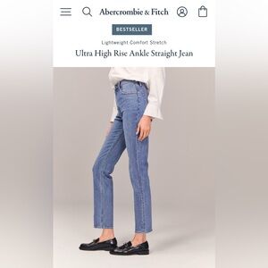 Abercrombie & Fitch Ankle Straight Ultra High Rise Jeans size 29 / 8
